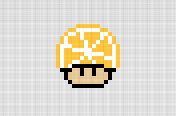 Lemon Mario Mushroom Pixel Art