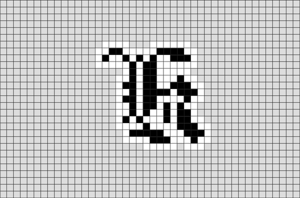 Letter K Pixel Art