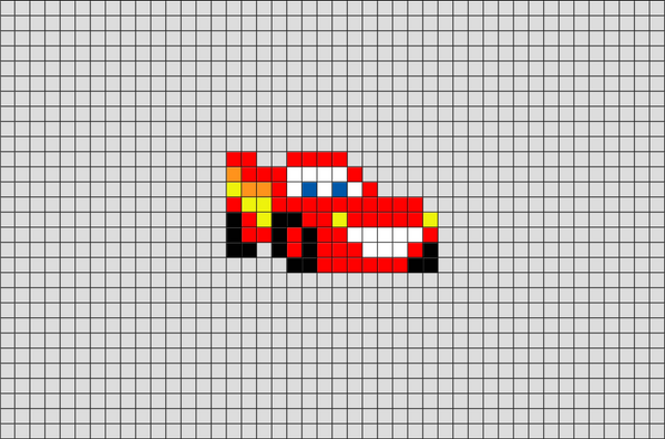 Lightning Mcqueen Pixel Art
