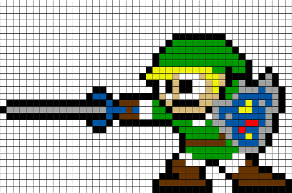 Link Sword Zelda Pixel Art