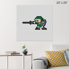 Link Sword Zelda Pixel Art Wall Poster - Build Your Own with Bricks! - BRIK