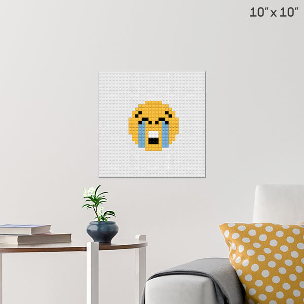 Loudly Crying Face Emoji Brick Poster