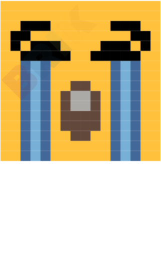 Loudly Crying Face Pixel Art