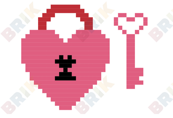 Love Lock and Key Pixel Art