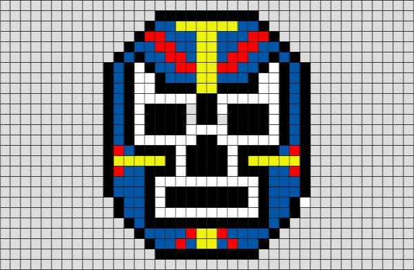 Lucha Blue Redux Pixel Art
