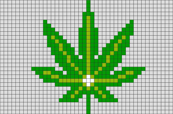 Marijuana Leaf Pixel Art