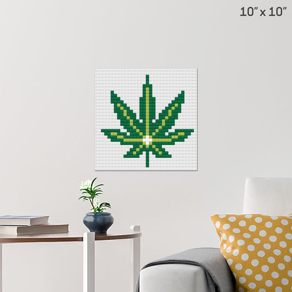 Marijuana Leaf Brick Poster