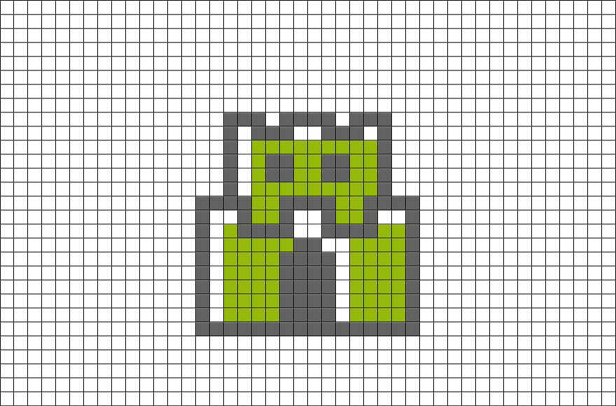 minecraft mario pixel art grid