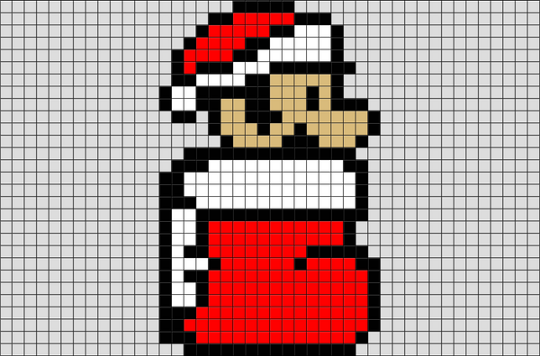 Mario Christmas Pixel Art
