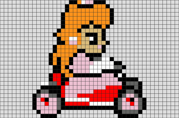 Mario Kart Princess Peach Pixel Art