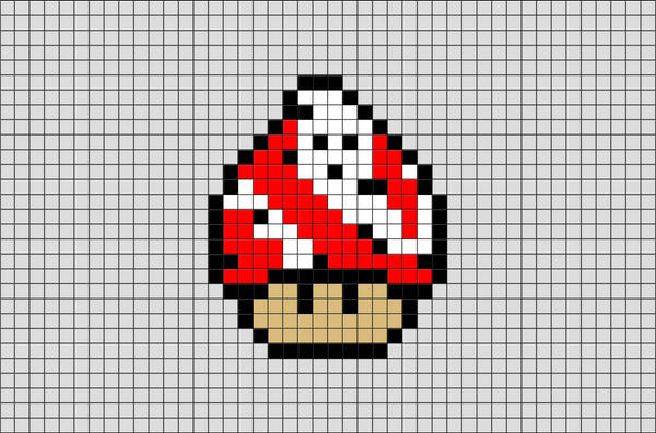 Mario Mushroom Ghostbuster Pixel Art