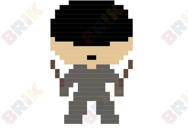 Masked Vigilante Pixel Art