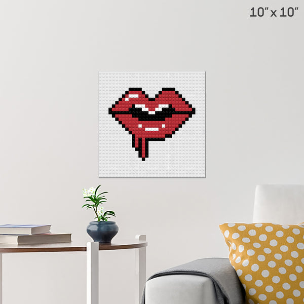 Melting Lips Brick Poster