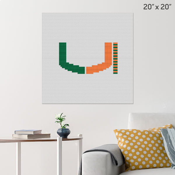 Miami Hurricanes Brick Poster