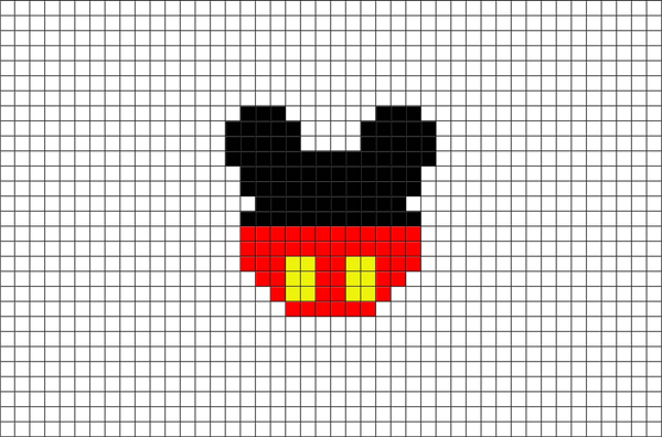 Mickey Mouse Pixel Art