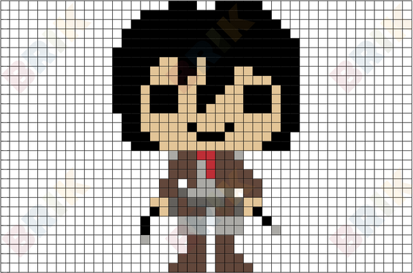 Mikasa Ackerman Pixel Art