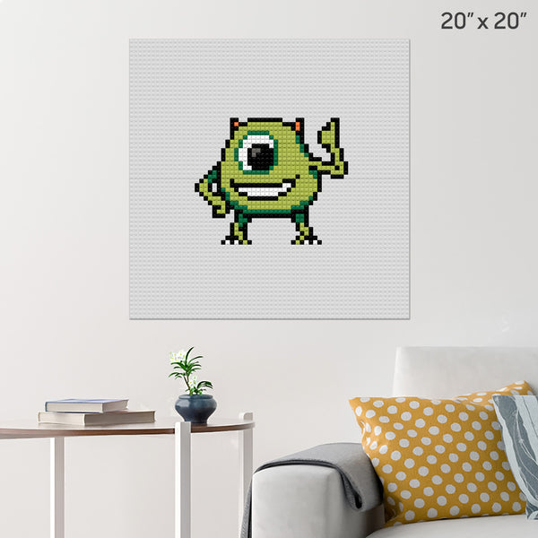 Mike Wazowski Monsters Inc Brick Poster