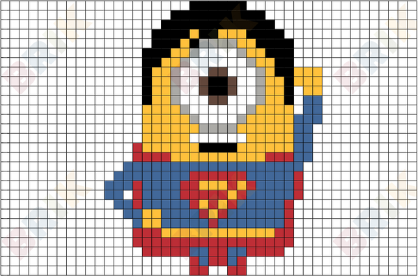 Minion Superman Pixel Art