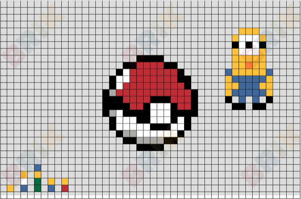 Minion x Pokeball Pixel Art