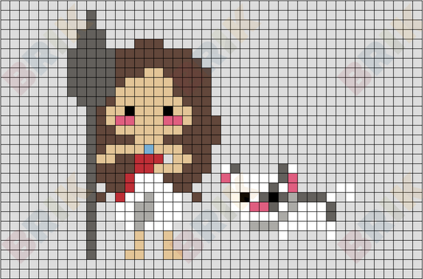 Moana and Pua Pixel Art