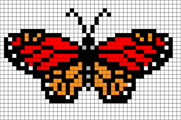 Monarch Butterfly Pixel Art