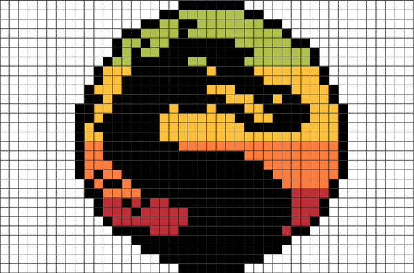 Mortal Kombat Logo Pixel Art