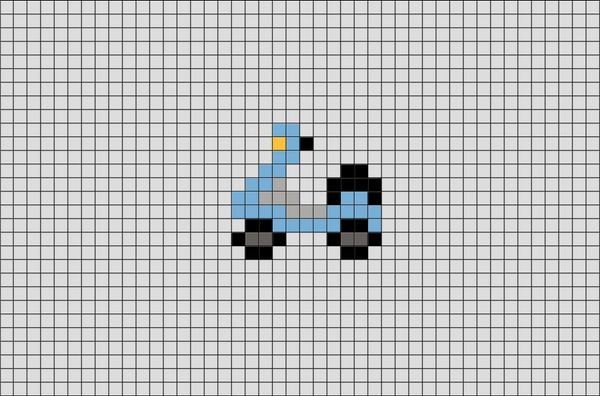 Motor Scooter Pixel Art