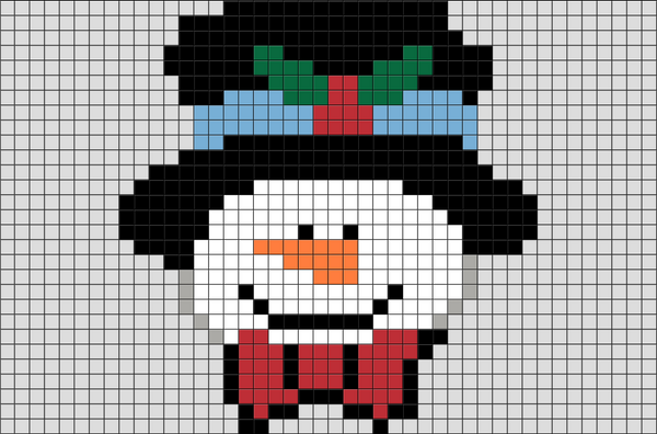 Mr Snowman Pixel Art