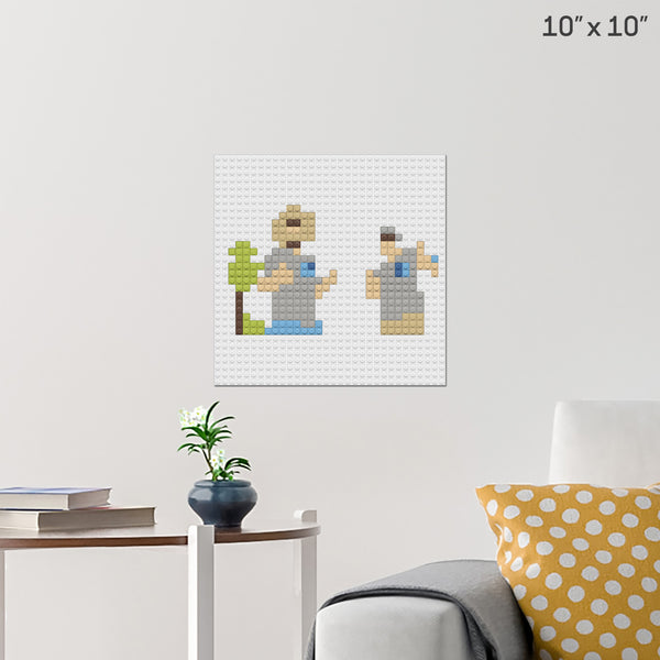 Mrbeast And Mark Rober Brick Poster