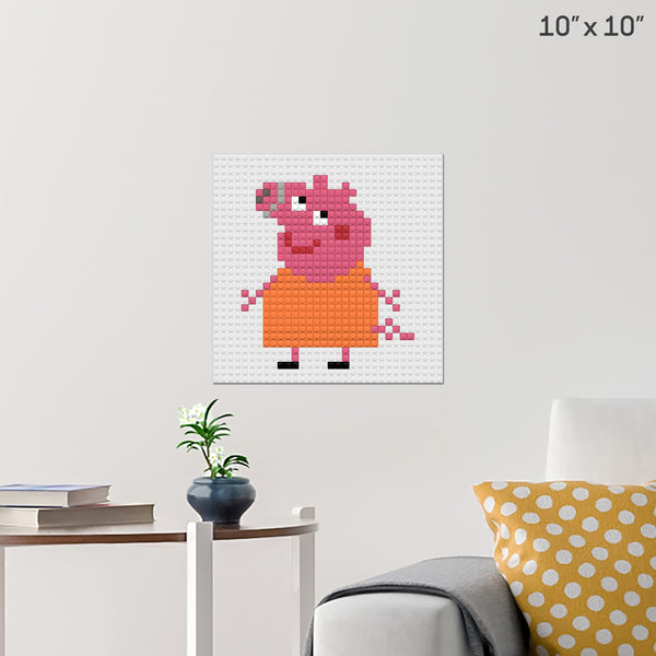 Mummy Pig Brick Poster