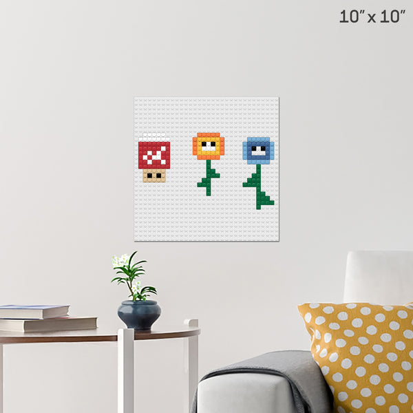 mushroom pals Brick Poster