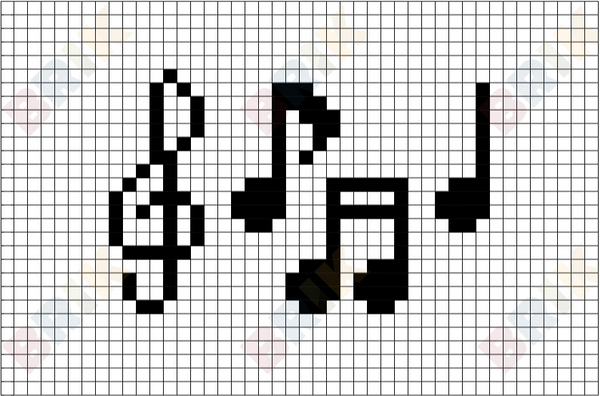 Music Notes Pixel Art
