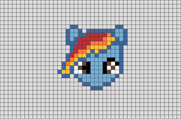 My Little Pony Rainbow Bash Pixel Art