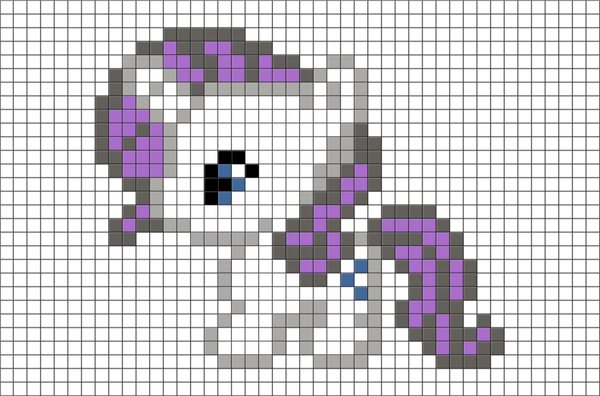 My Little Pony Rarity Pixel Art