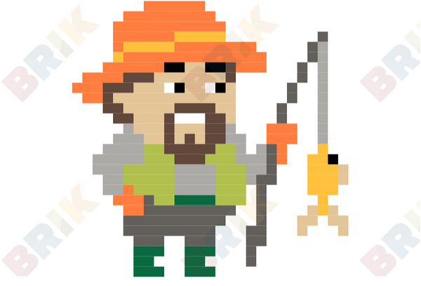 National Fishing Month Pixel Art