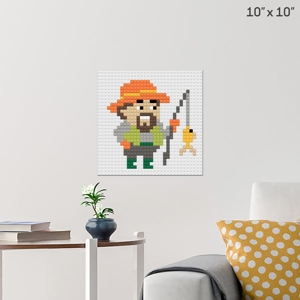 National Fishing Month Brick Poster