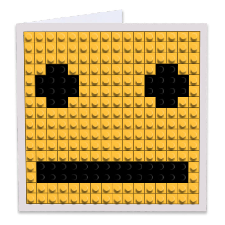 Neutral Face Pixel Art Build-On Greeting Card | BRIK
