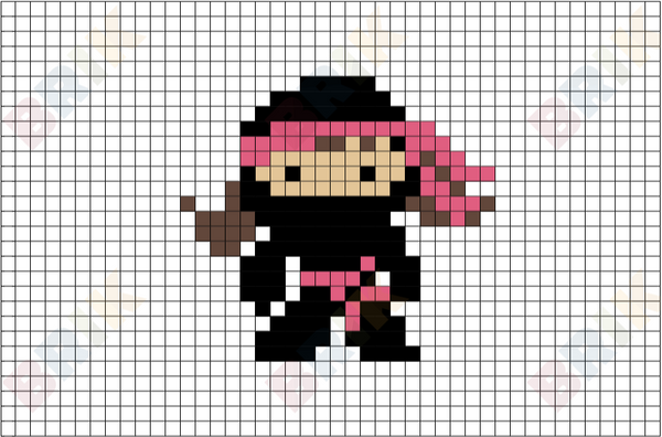 Ninja Girl Pixel Art