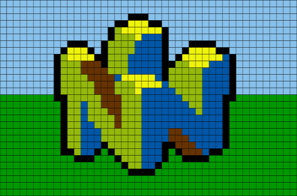 Nintendo 64 Logo Pixel Art