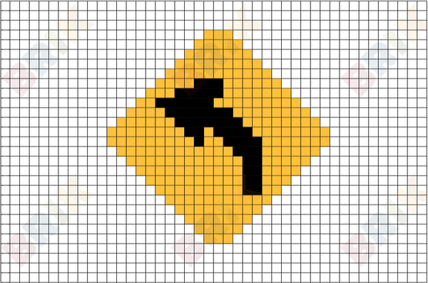No Left Turn Sign Pixel Art