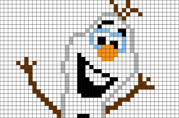Olaf Frozen Pixel Art