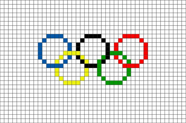 Olympic Rings Pixel Art