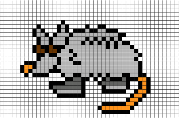 Opossum Pixel Art