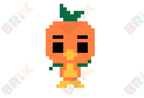 Orange Bird Pixel Art