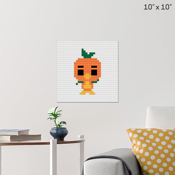 Orange Bird Brick Poster