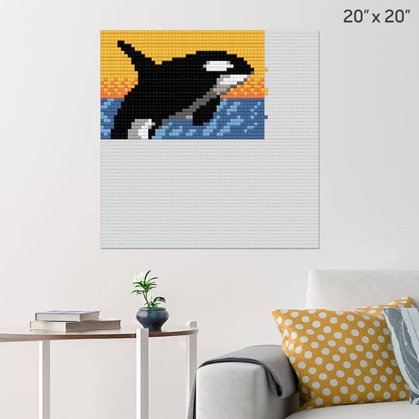 Orca in the Sunset Brick Poster