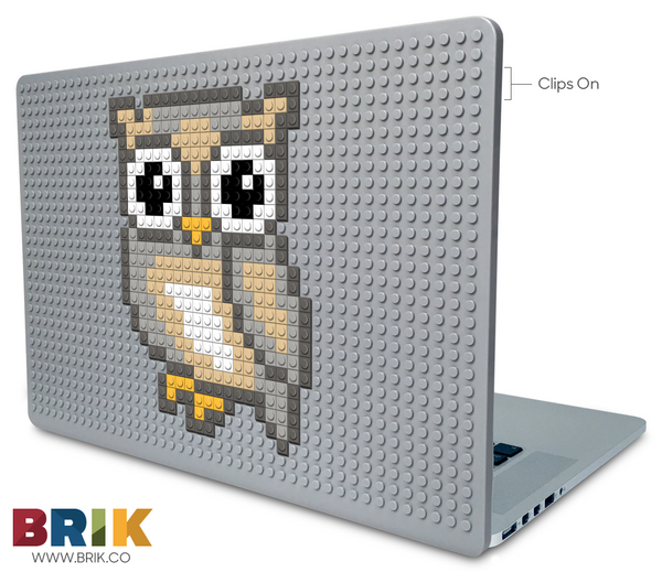 owl on black tile Laptop Case