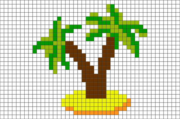 Palm Trees Pixel Art
