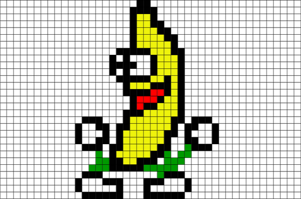 Peanut Butter Jelly Time Pixel Art Banana