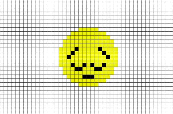 Pensive Face Emoji Pixel Art